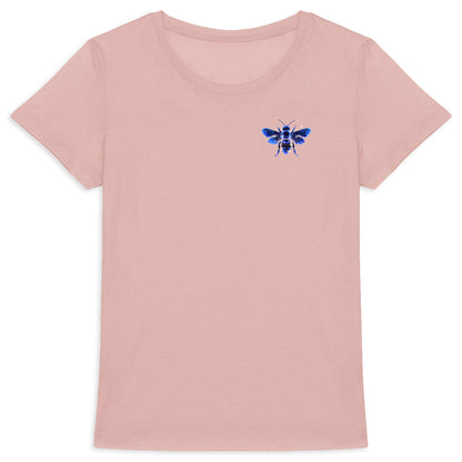 Celestial Blue Bee 1 Logo T-shirt Femme à Col Rond