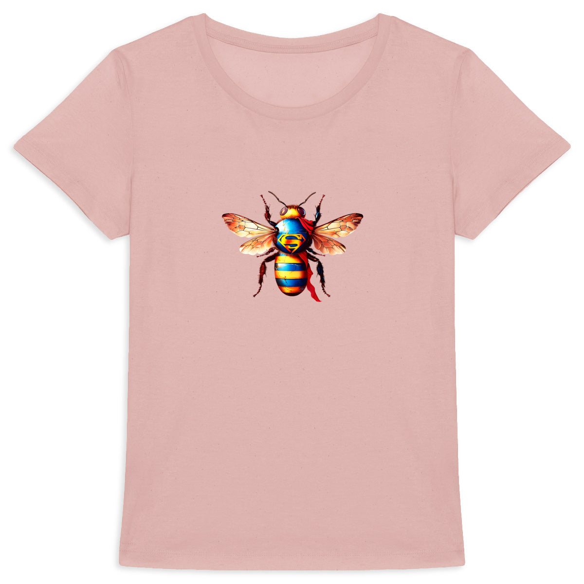 Super Man Bee Front T-shirt Femme à Col Rond