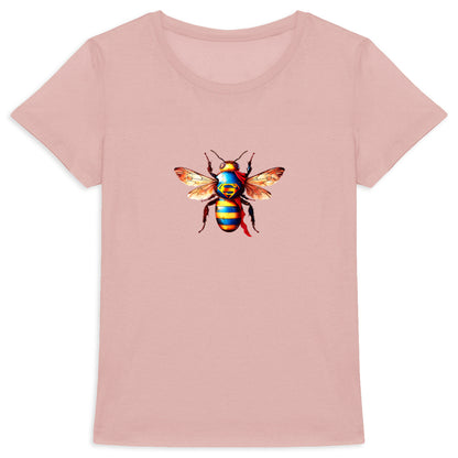 Super Man Bee Front T-shirt Femme à Col Rond