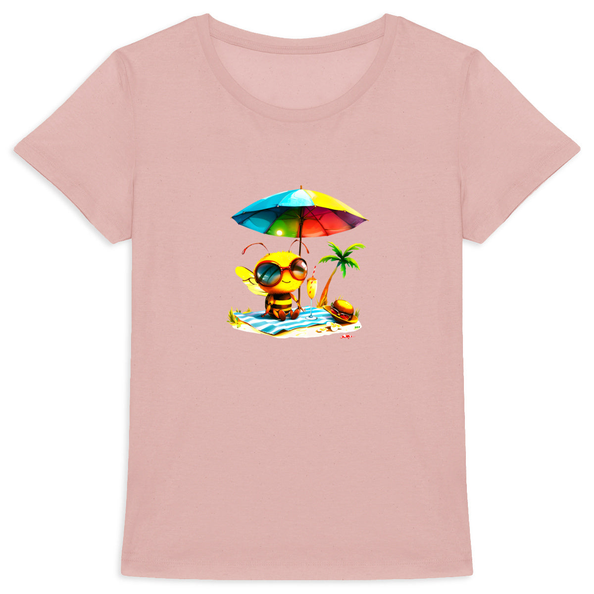 Chilling Bee at the Beach Front T-shirt Femme à Col Rond