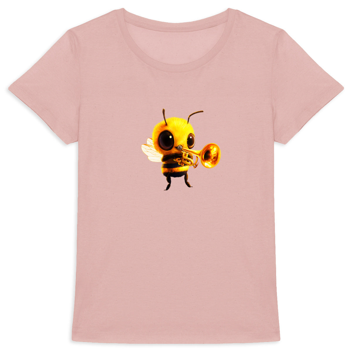 Trumpet Bee 1 Front T-shirt Femme à Col Rond