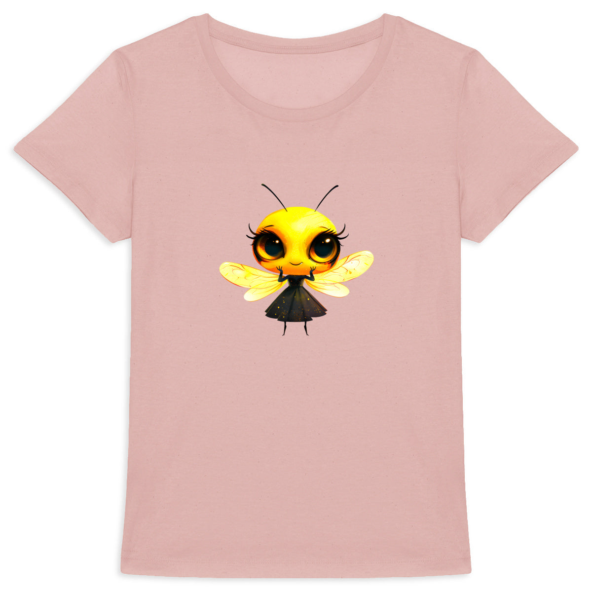 Dressed Up Bee 2 Front T-shirt Femme à Col Rond