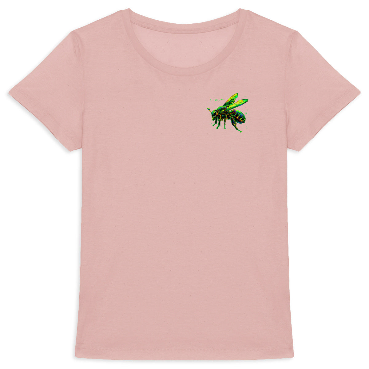 Eletronic Chip Green Bee 2 Logo T-shirt Femme à Col Rond