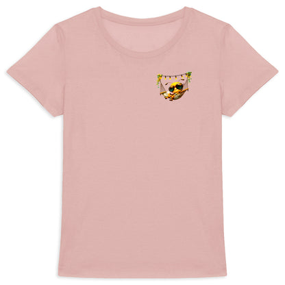 Chilling Out Bee in the Hammock Logo T-shirt Femme à Col Rond