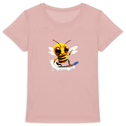 Snowboarding Bee Front T-shirt Femme à Col Rond