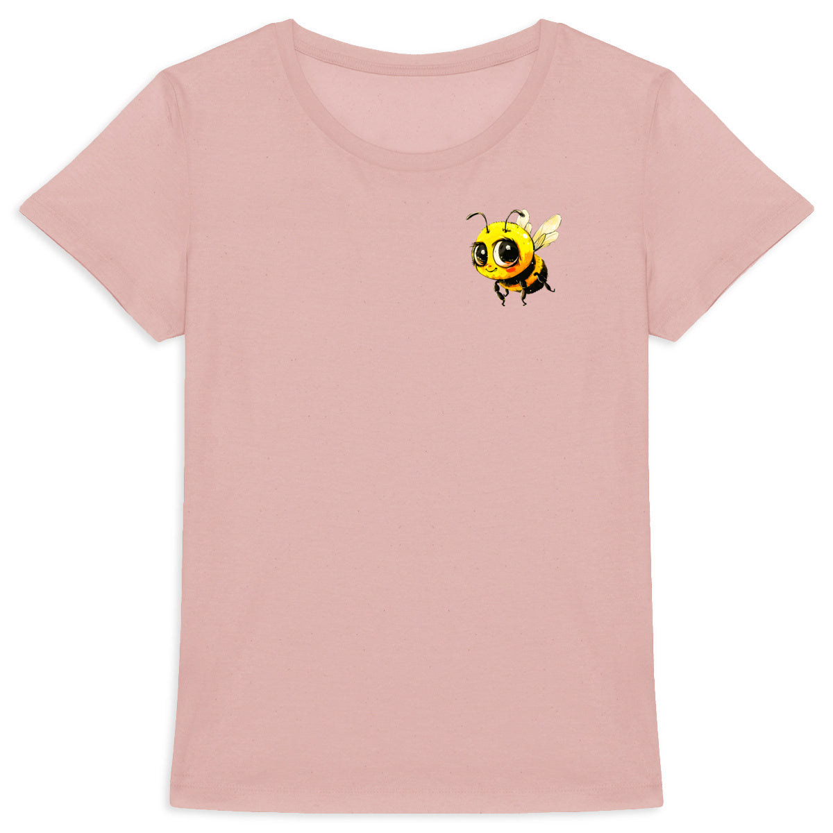 Cute Bee 4 Logo T-shirt Femme à Col Rond