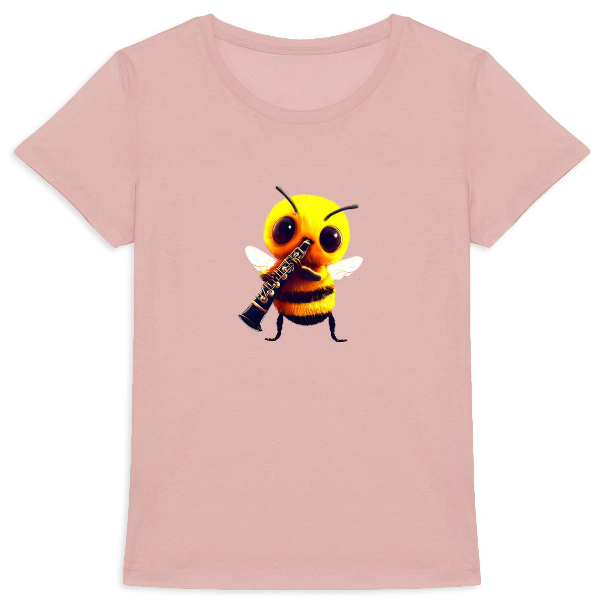 Clarinet Bee 1 Front T-shirt Femme à Col Rond