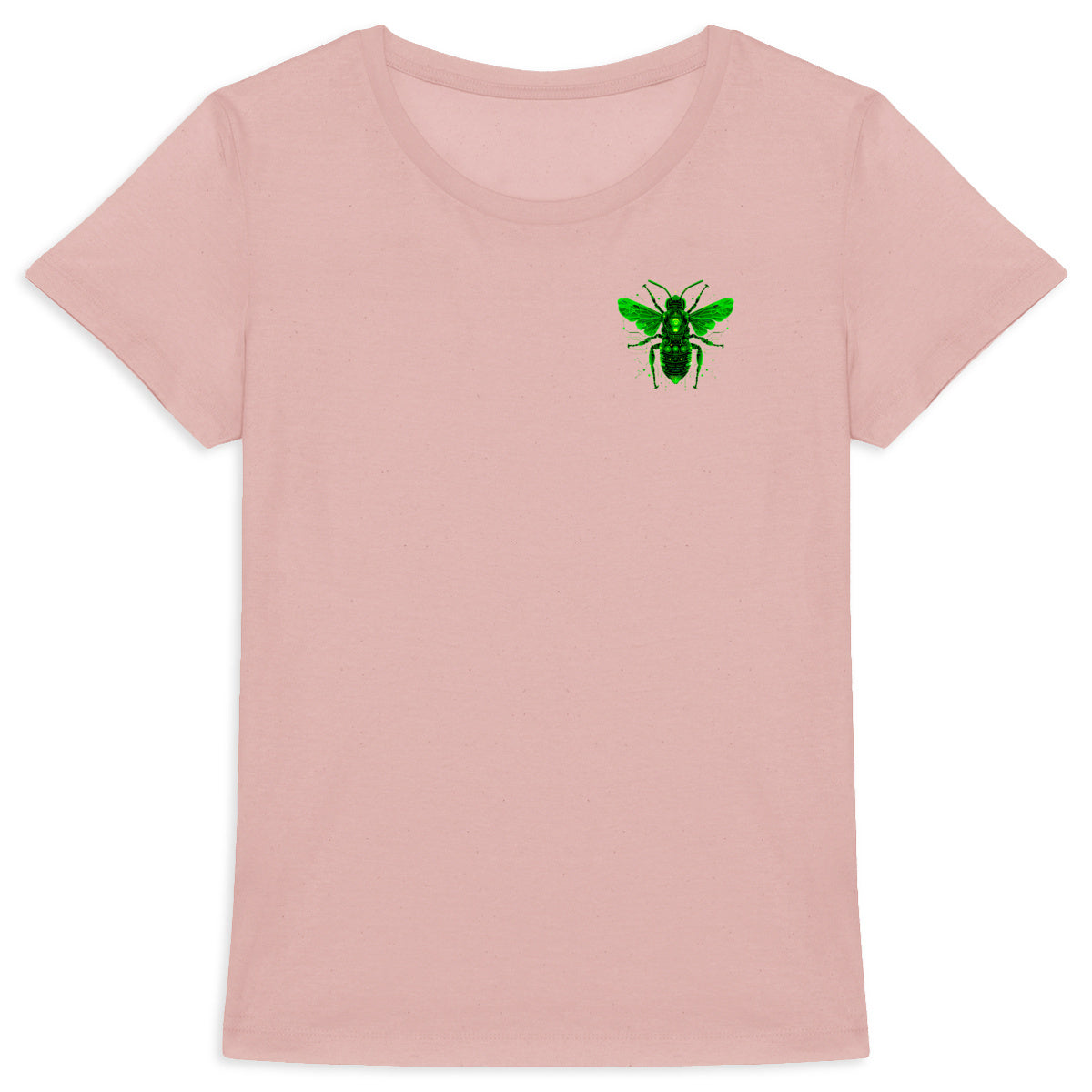 Eletronic Chip Green Bee 1 Logo T-shirt Femme à Col Rond