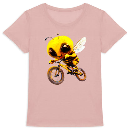 Biking Bee Front T-shirt Femme à Col Rond