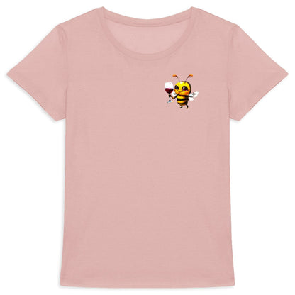 Bee Drinking Wine 2 Logo T-shirt Femme à Col Rond