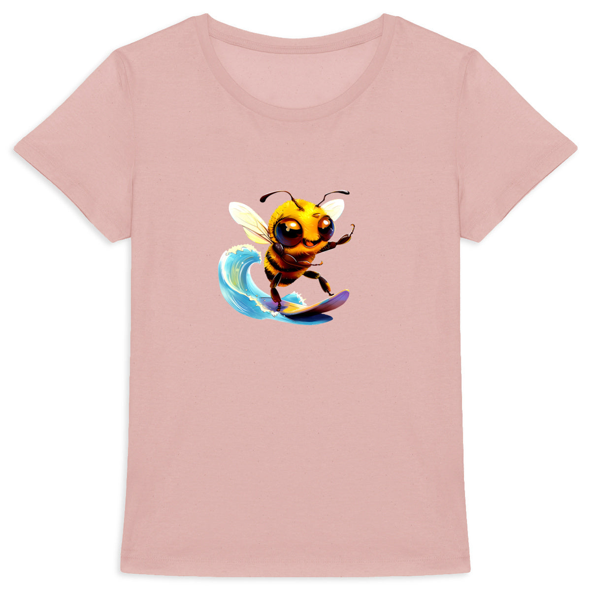 Surfing Bee Front T-shirt Femme à Col Rond