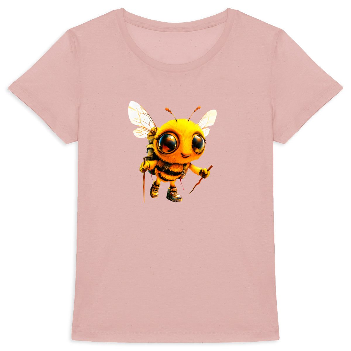 Hiking Bee 2 Front T-shirt Femme à Col Rond