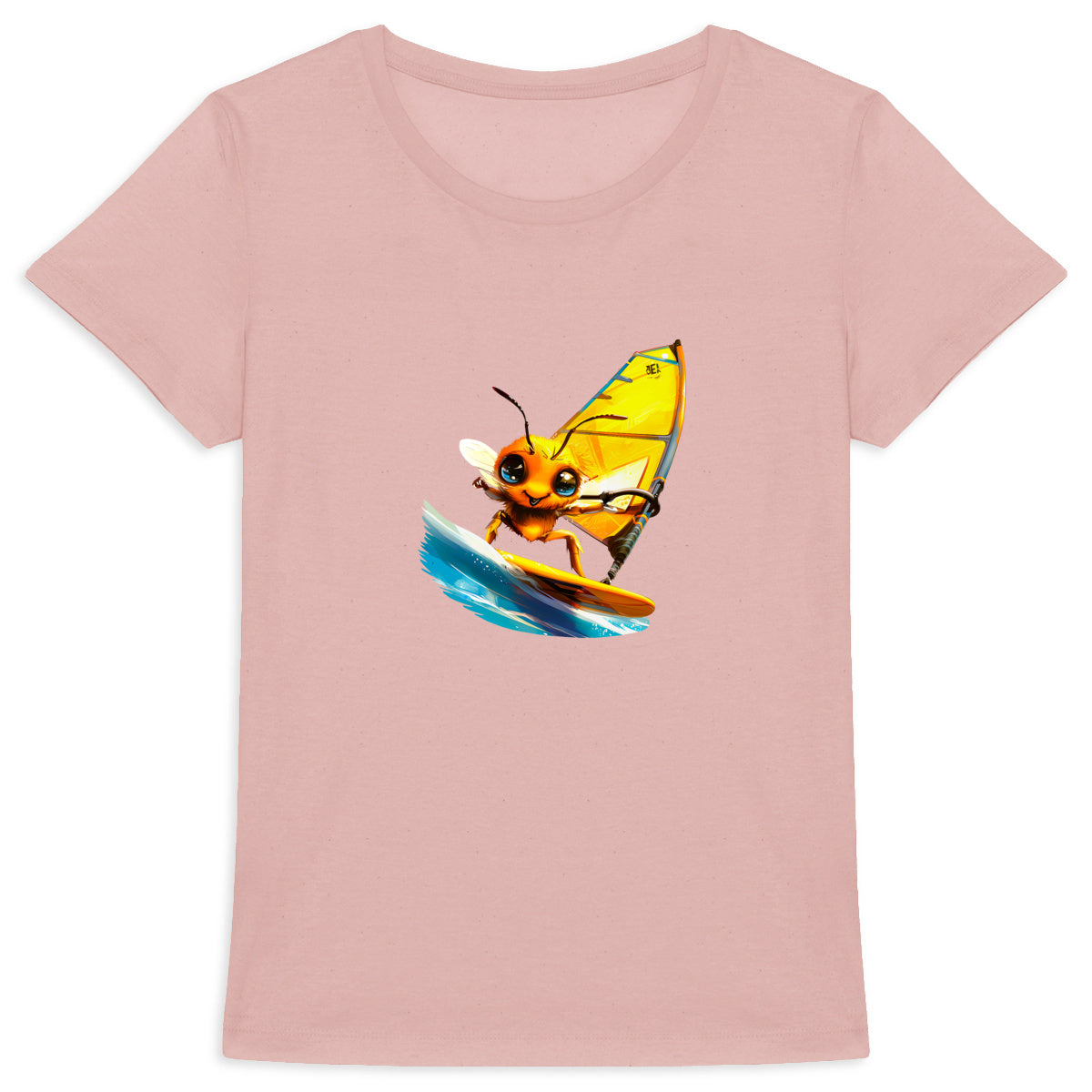 Windsurfing Bee Front T-shirt Femme à Col Rond