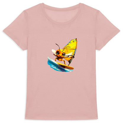 Windsurfing Bee Front T-shirt Femme à Col Rond