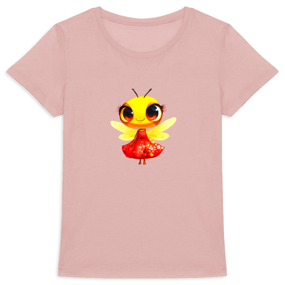 Dressed Up Bee 3 Front T-shirt Femme à Col Rond