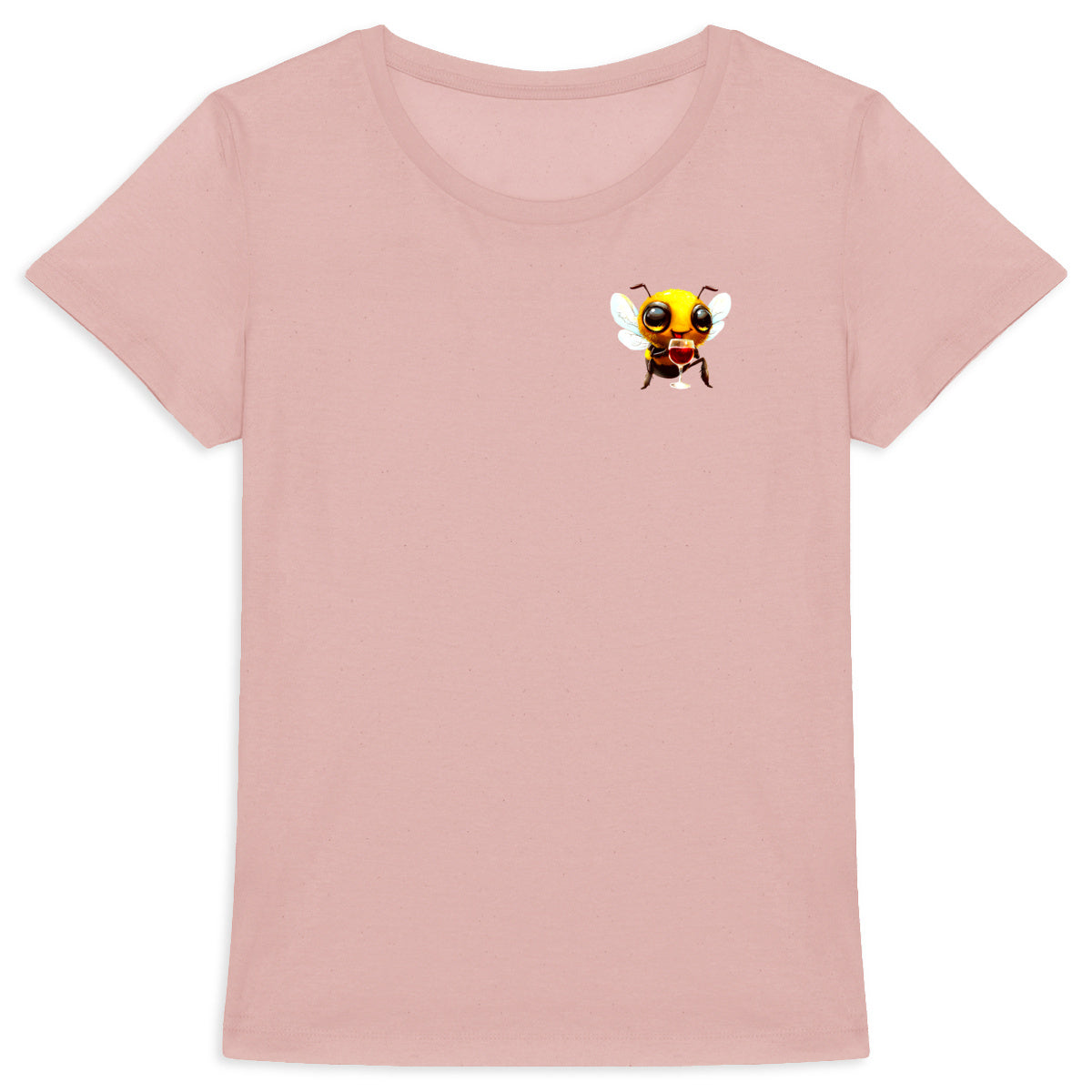 Bee Drinking Wine 1 Logo T-shirt Femme à Col Rond