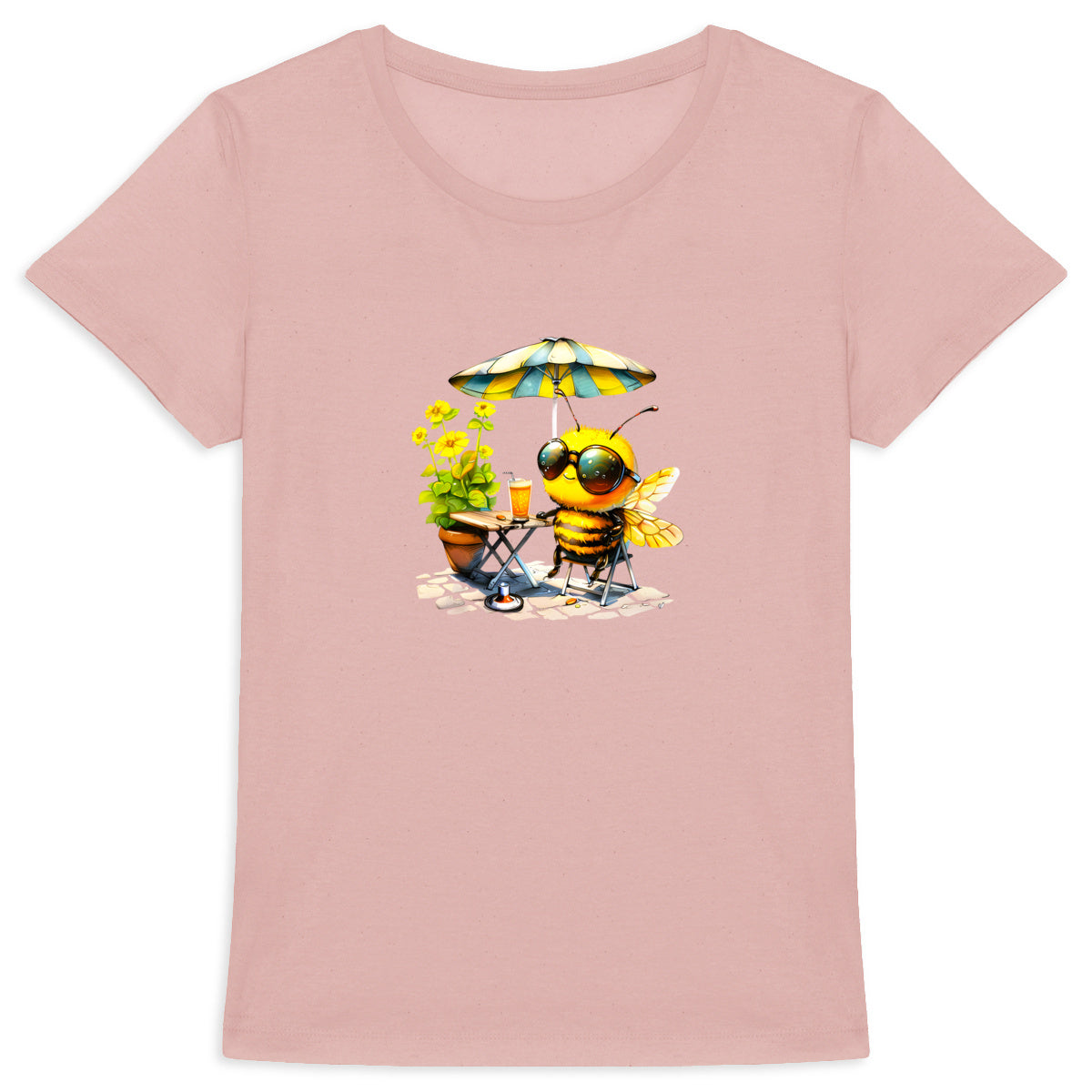 Chilling Bee at the Terrace Front T-shirt Femme à Col Rond