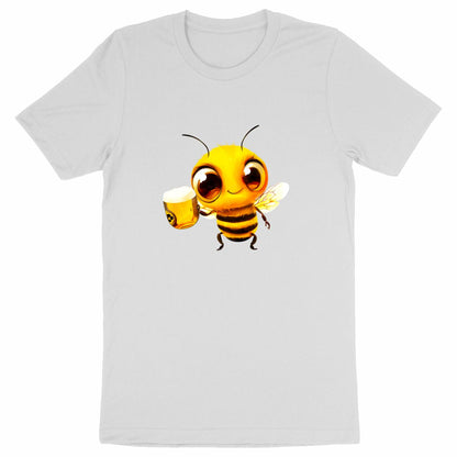 Bee Drinking Beer 2 Front T-shirt Homme à Col Rond