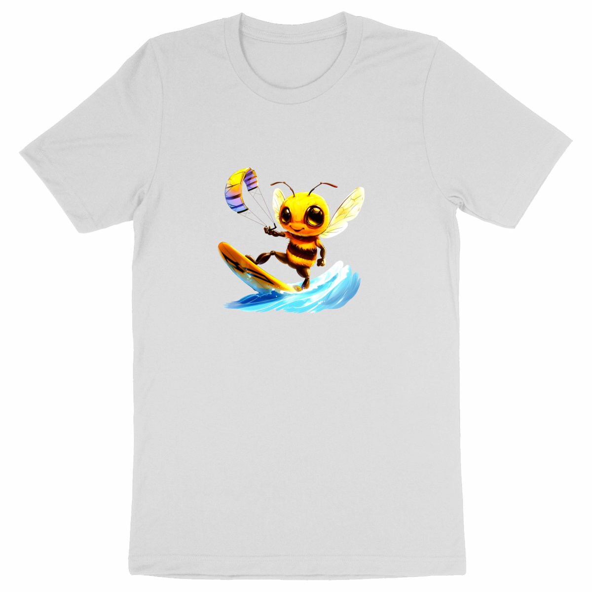 Kitesurfing Bee Front T-shirt Homme à Col Rond