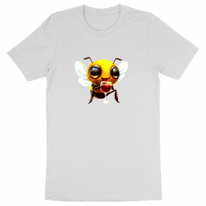 Bee Drinking Wine 1 Front T-shirt Homme à Col Rond