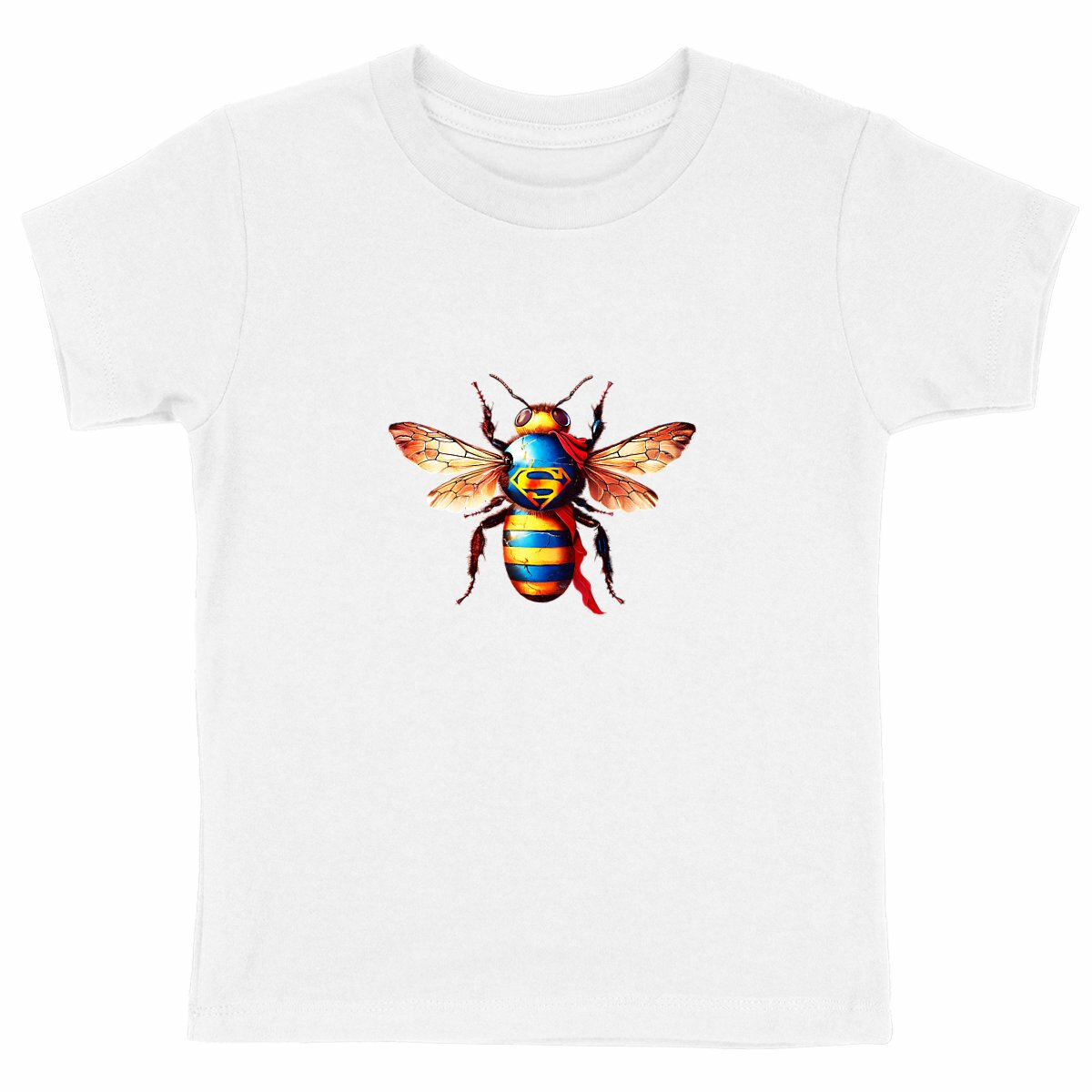 Super Man Bee Front T-shirt Enfant à Col Rond