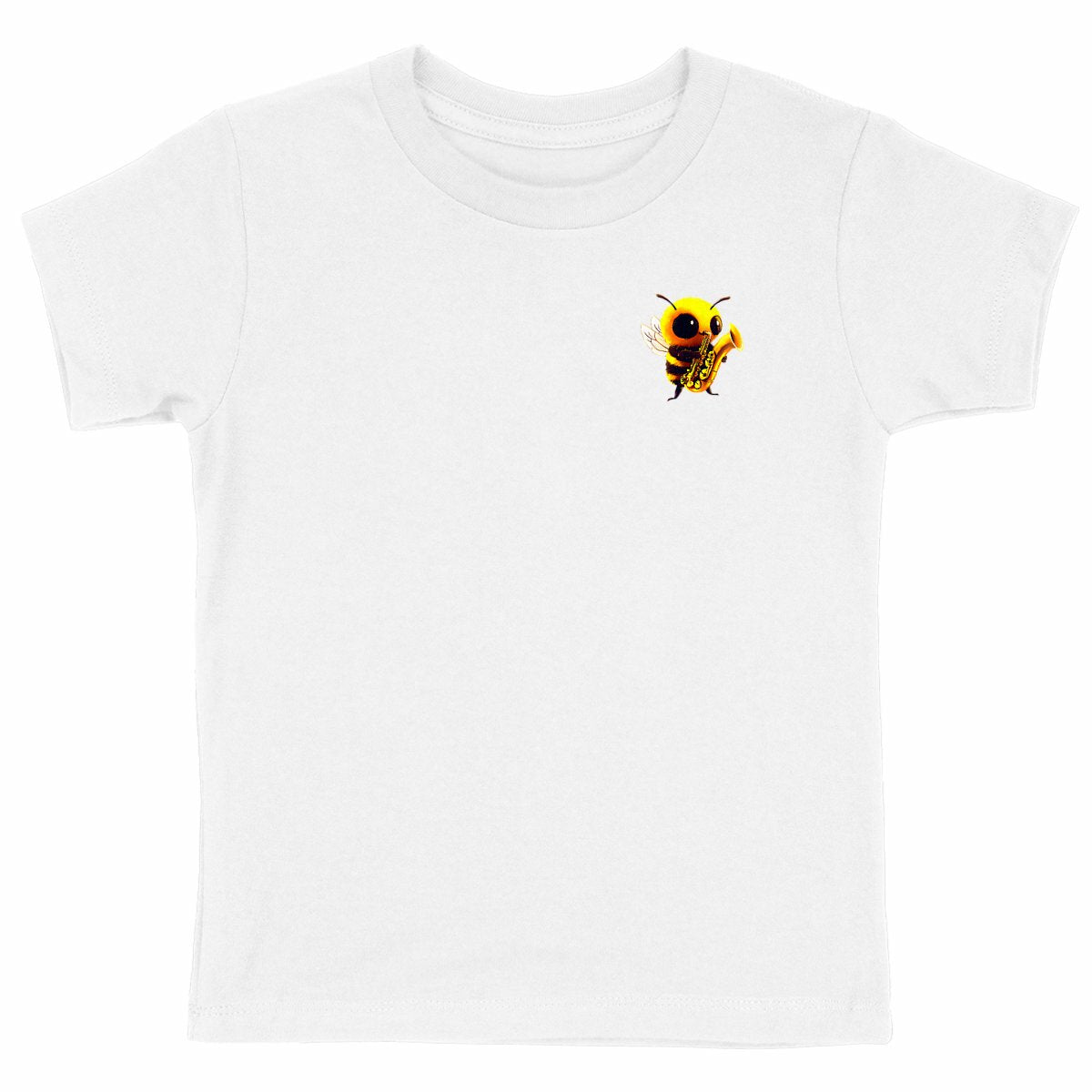 Saxophone Bee 1 Logo T-shirt Enfant à Col Rond