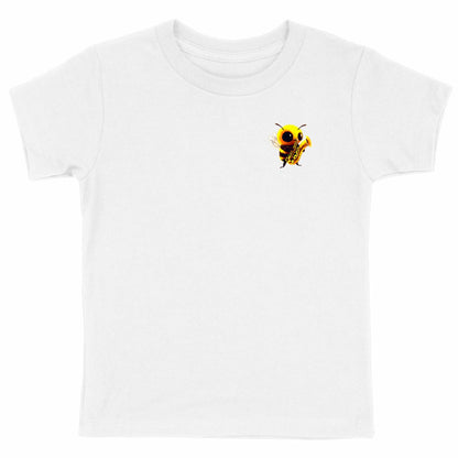 Saxophone Bee 1 Logo T-shirt Enfant à Col Rond