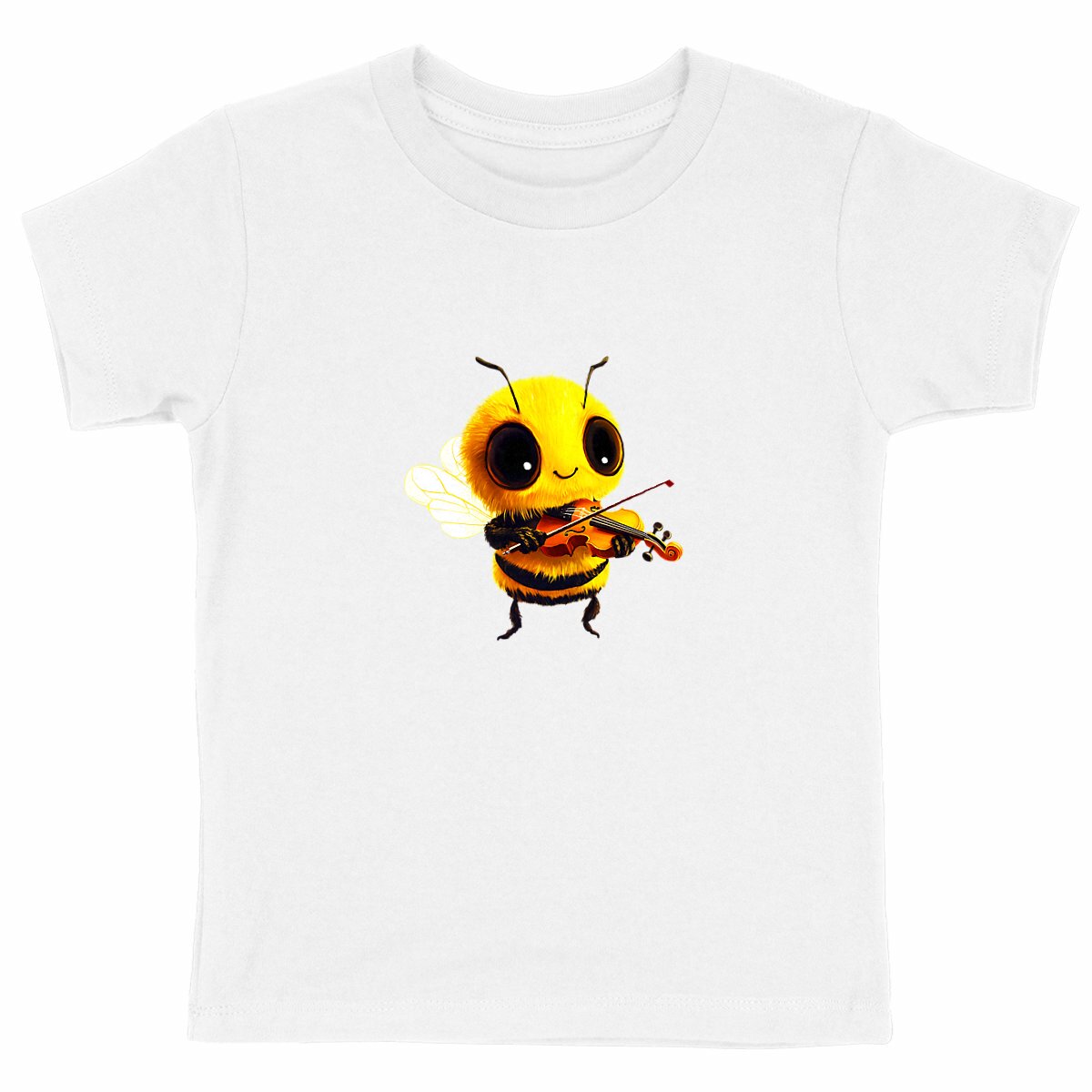 Violin Bee 1 Front T-shirt Enfant à Col Rond