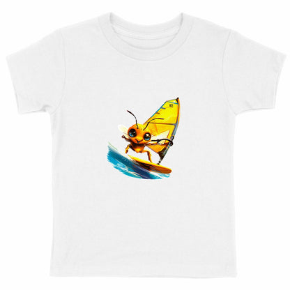 Windsurfing Bee Front T-shirt Homme à Col Rond