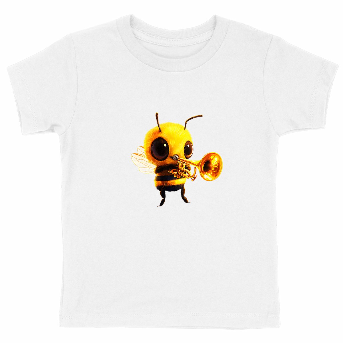 Trumpet Bee 1 Front T-shirt Enfant à Col Rond