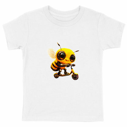 Scootering Bee Front T-shirt Enfant à Col Rond