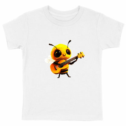 Guitar Bee 1 Front T-shirt Enfant à Col Rond