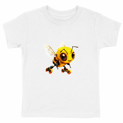 Rollerblading Bee Front T-shirt Enfant à Col Rond