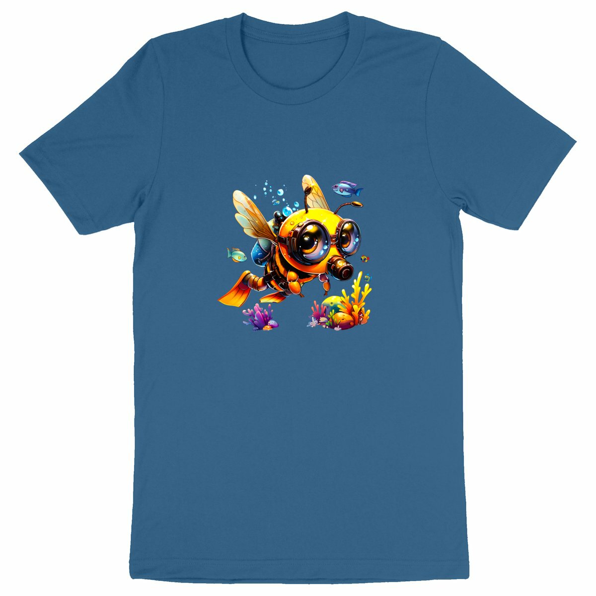 Diving Bee Front T-shirt Homme à Col Rond