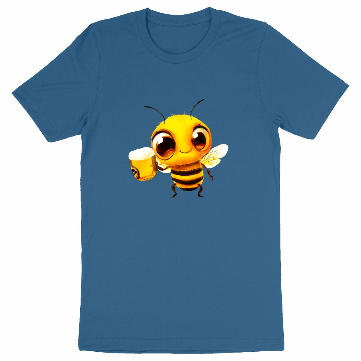 Bee Drinking Beer 2 Front T-shirt Homme à Col Rond