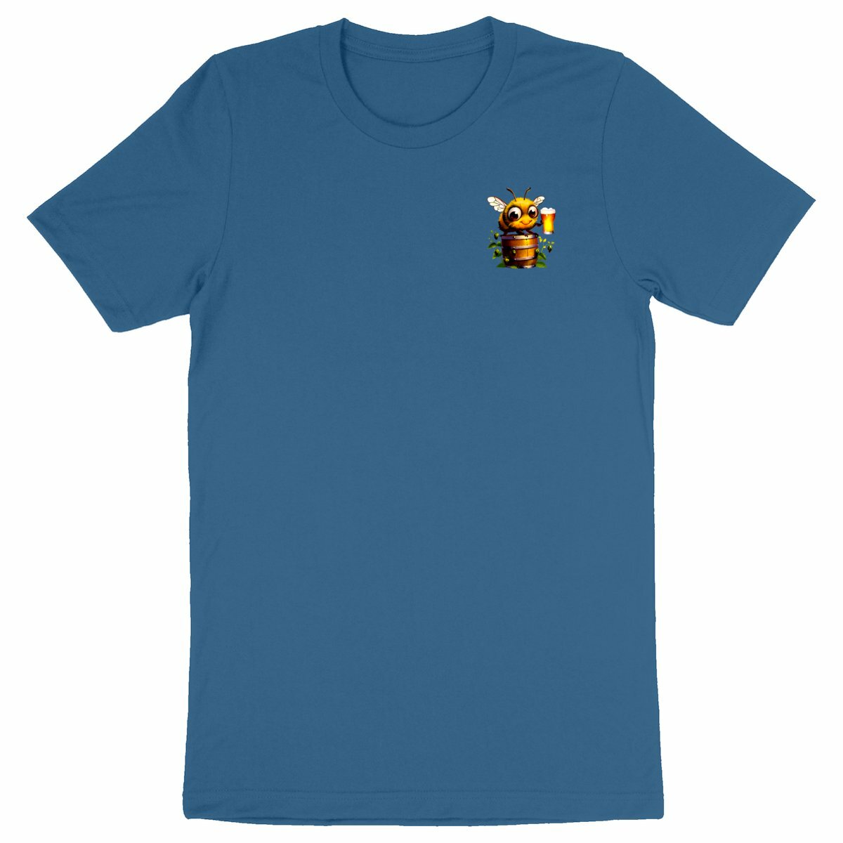 Bee Drinking Beer 2 Logo T-shirt Homme à Col Rond