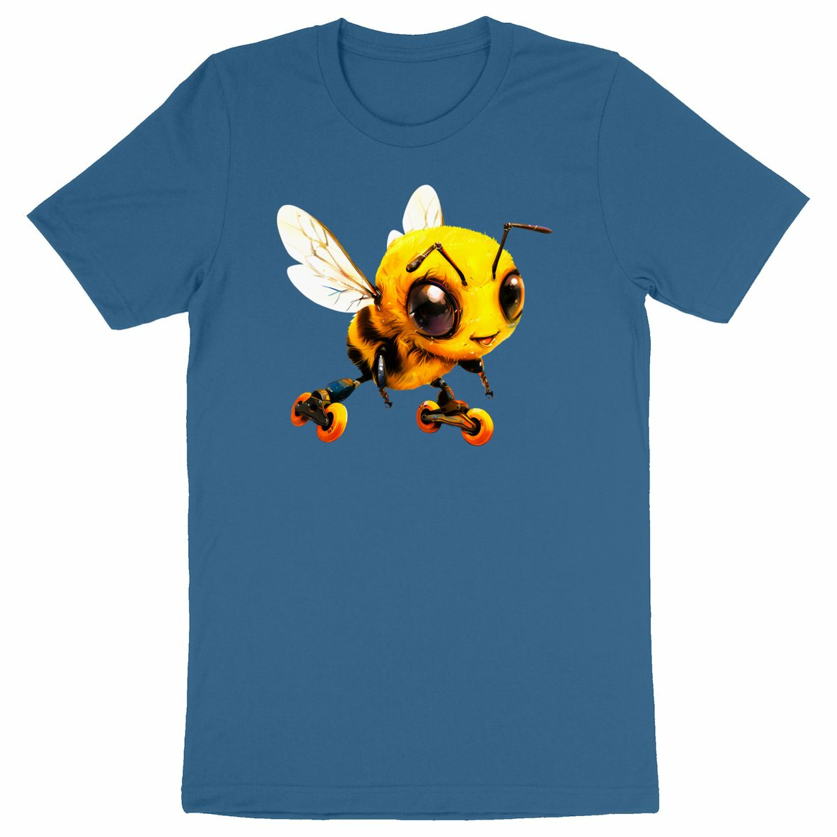 Rollerblading Bee Front T-shirt Homme à Col Rond