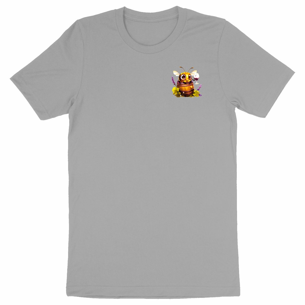 Bee Drinking Wine 3 Logo T-shirt Homme à Col Rond