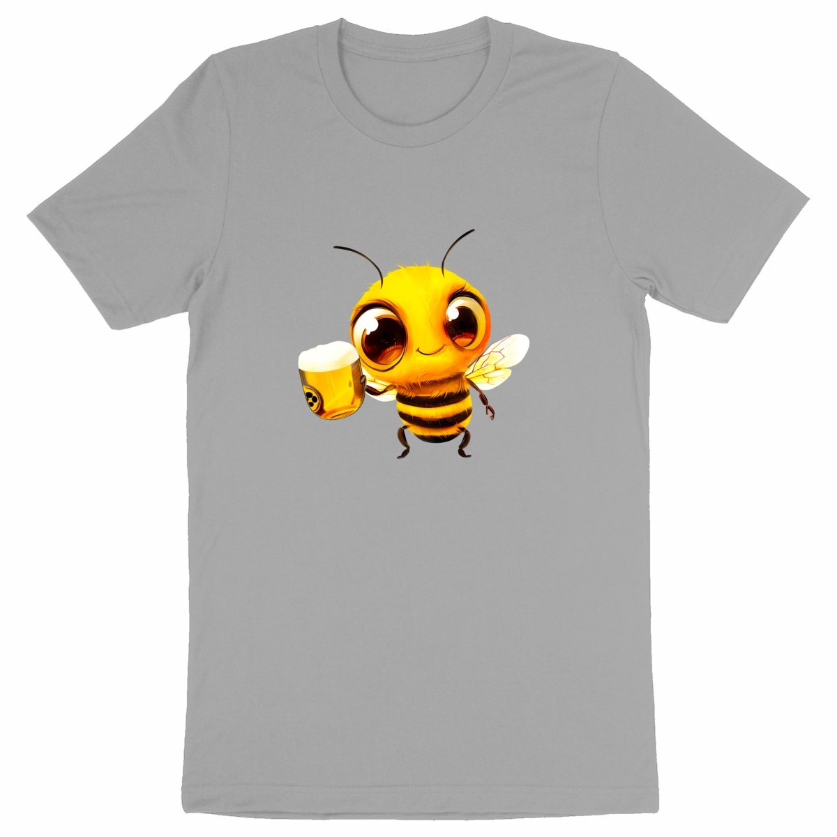 Bee Drinking Beer 2 Front T-shirt Homme à Col Rond