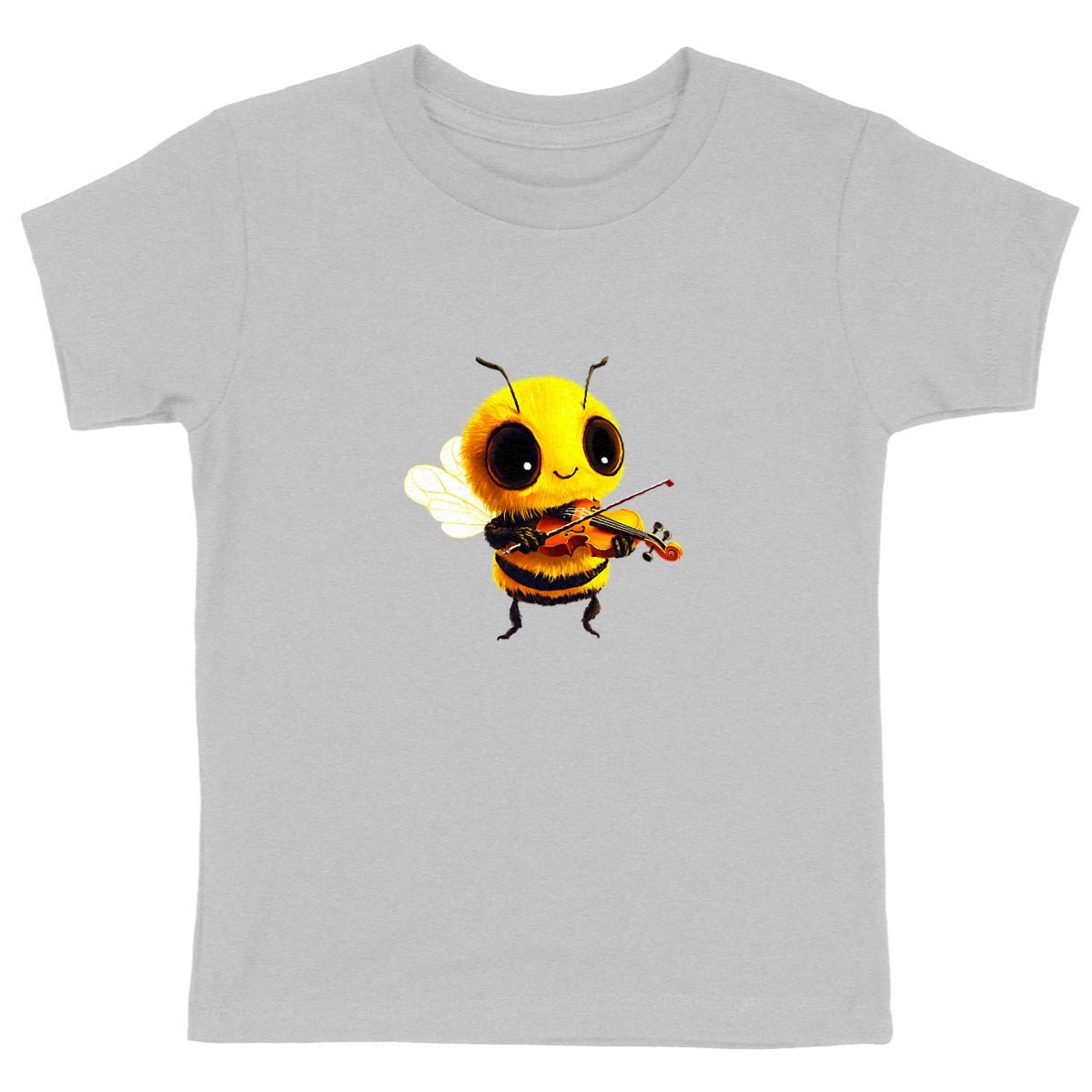 Violin Bee 1 Front T-shirt Enfant à Col Rond