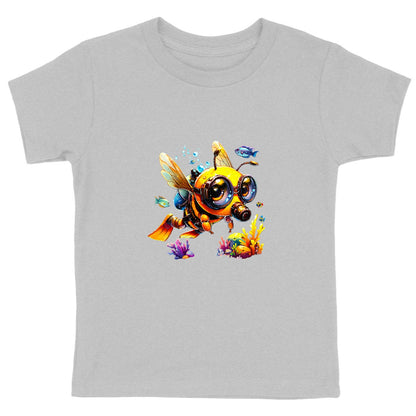 Diving Bee Front T-shirt Enfant à Col Rond