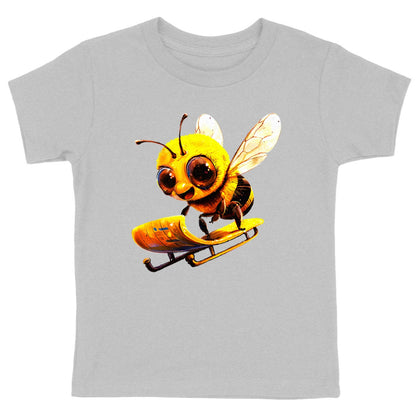 Sledding Bee Front T-shirt Enfant à Col Rond