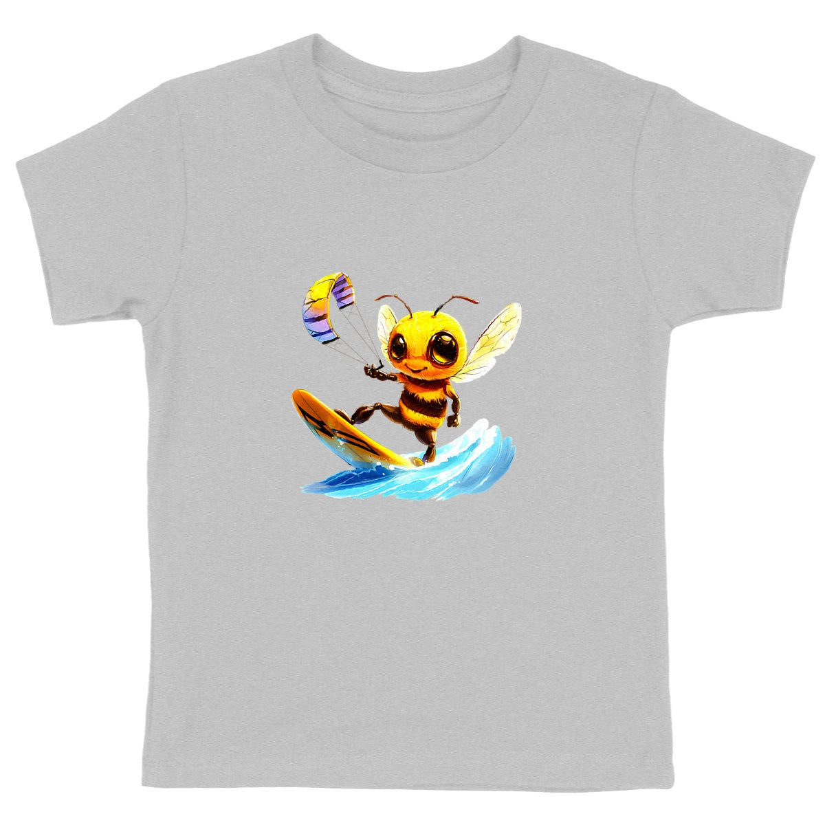 Kitesurfing Bee Front T-shirt Enfant à Col Rond