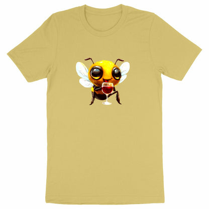 Bee Drinking Wine 1 Front T-shirt Homme à Col Rond