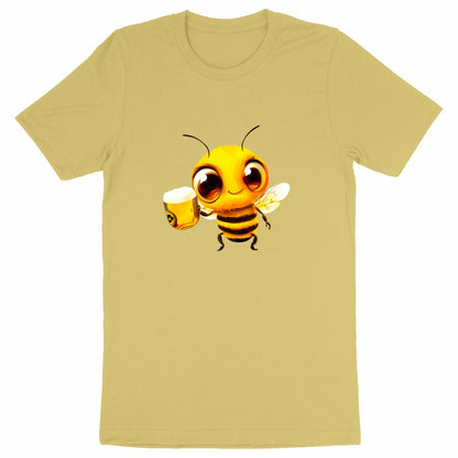 Bee Drinking Beer 2 Front T-shirt Homme à Col Rond