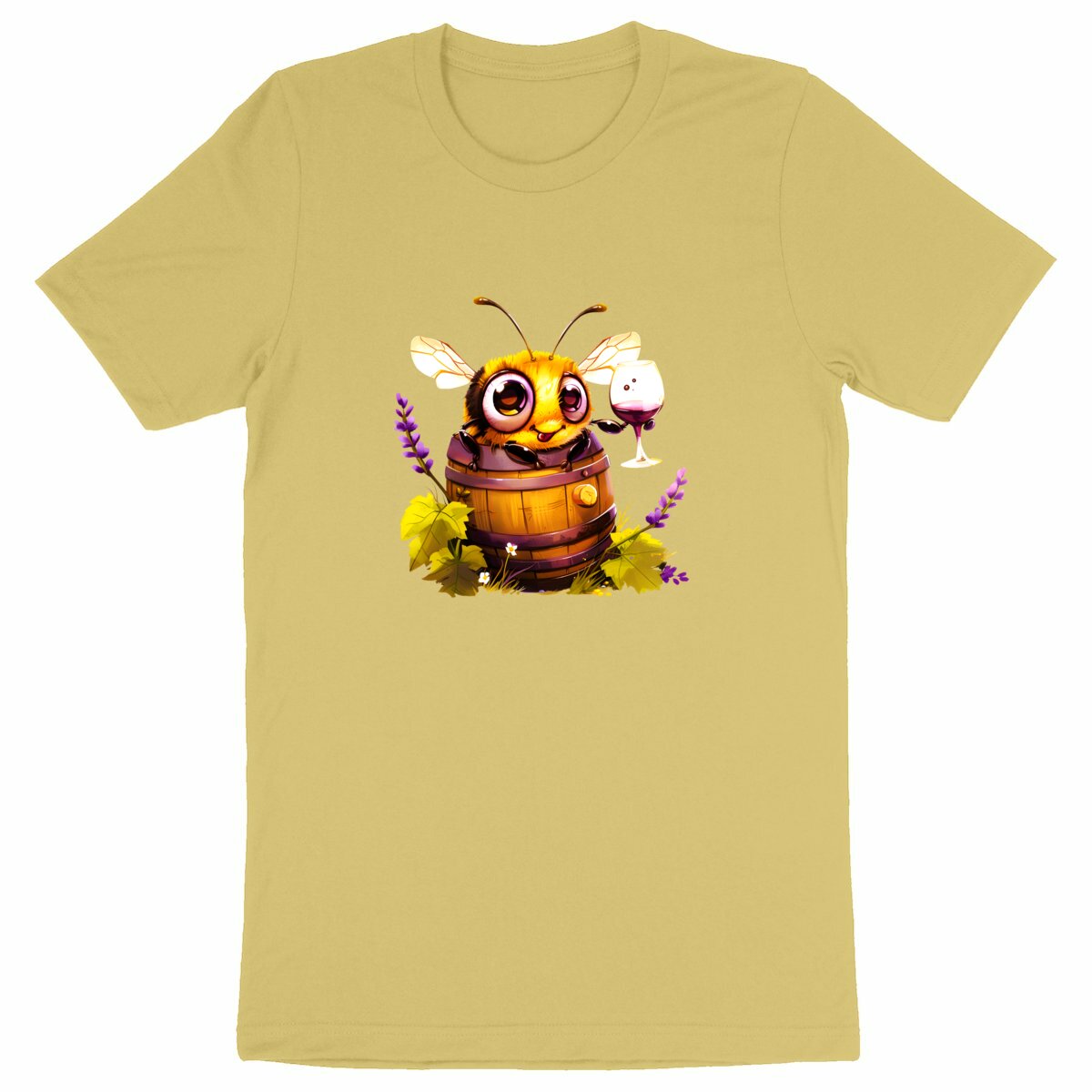 Bee Drinking Wine 3 Front T-shirt Homme à Col Rond