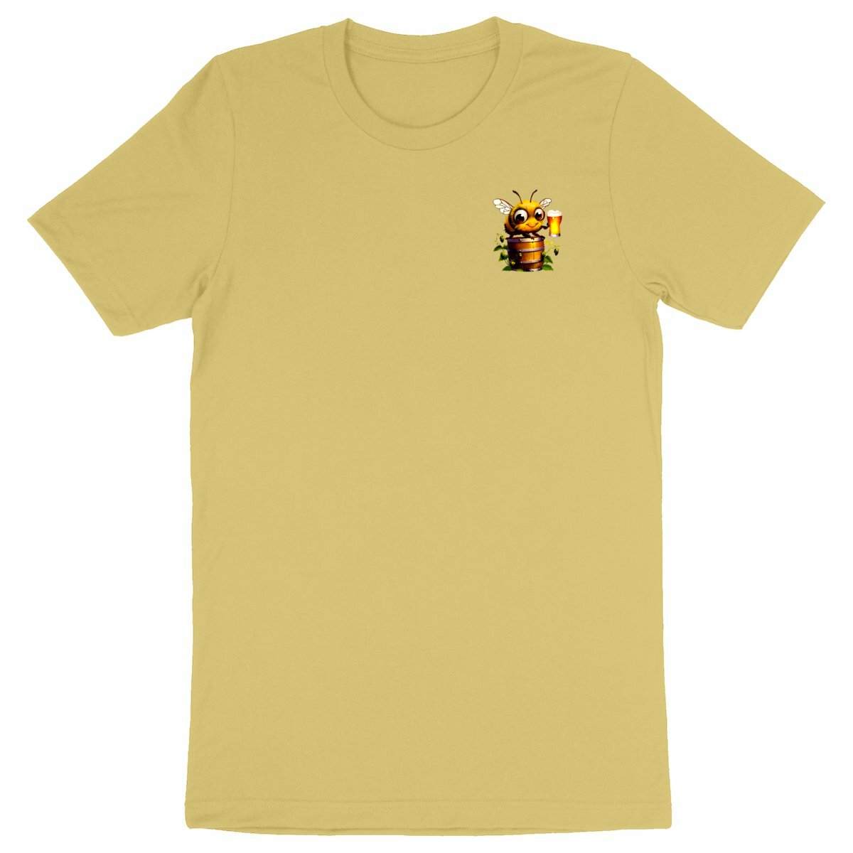 Bee Drinking Beer 2 Logo T-shirt Homme à Col Rond