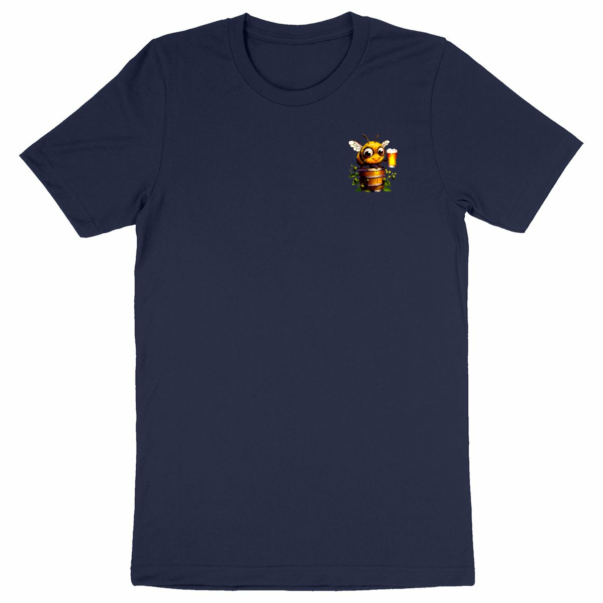 Bee Drinking Beer 2 Logo T-shirt Homme à Col Rond