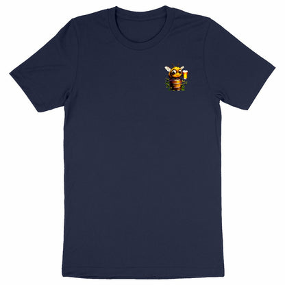 Bee Drinking Beer 2 Logo T-shirt Homme à Col Rond