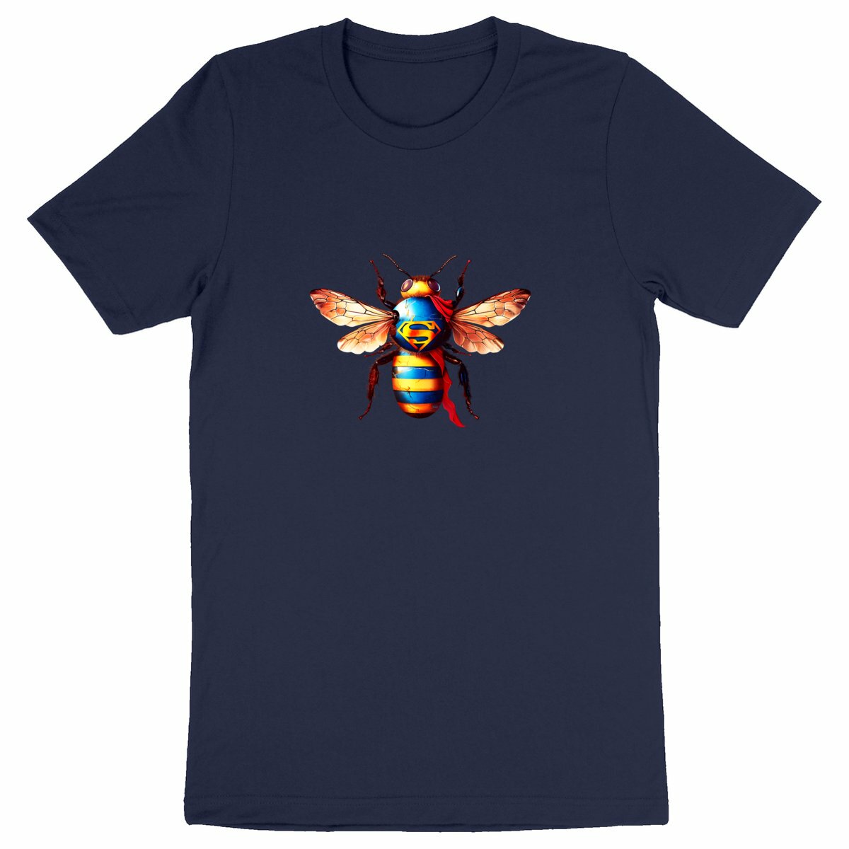 Super Man Bee Front T-shirt Homme à Col Rond